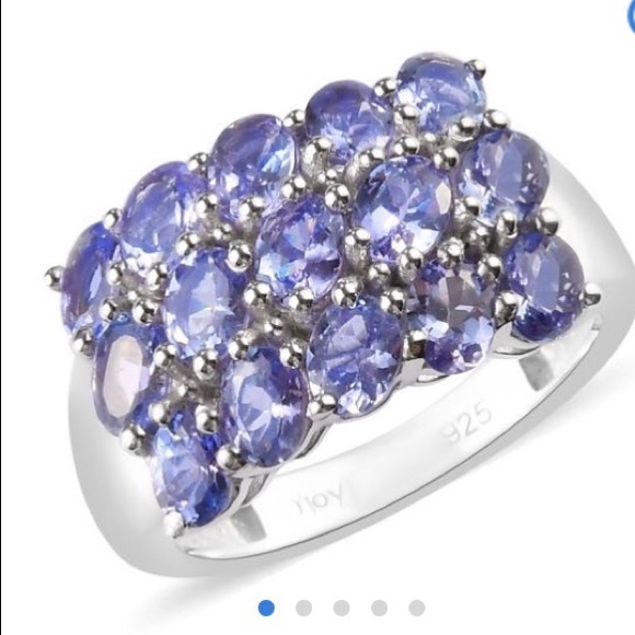 Genuine Tanzanite cluster ring - Picture 2 of 4